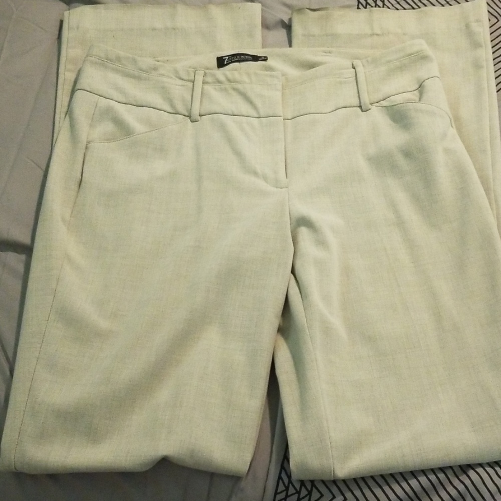 NY&Co tan wide leg trousers 8 Tall